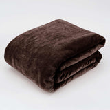 Fluffy Mink Fleece Throw Blanket- Brown
