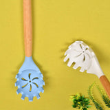 Bamboo Wood & Silicone Pasta Serving Spoon