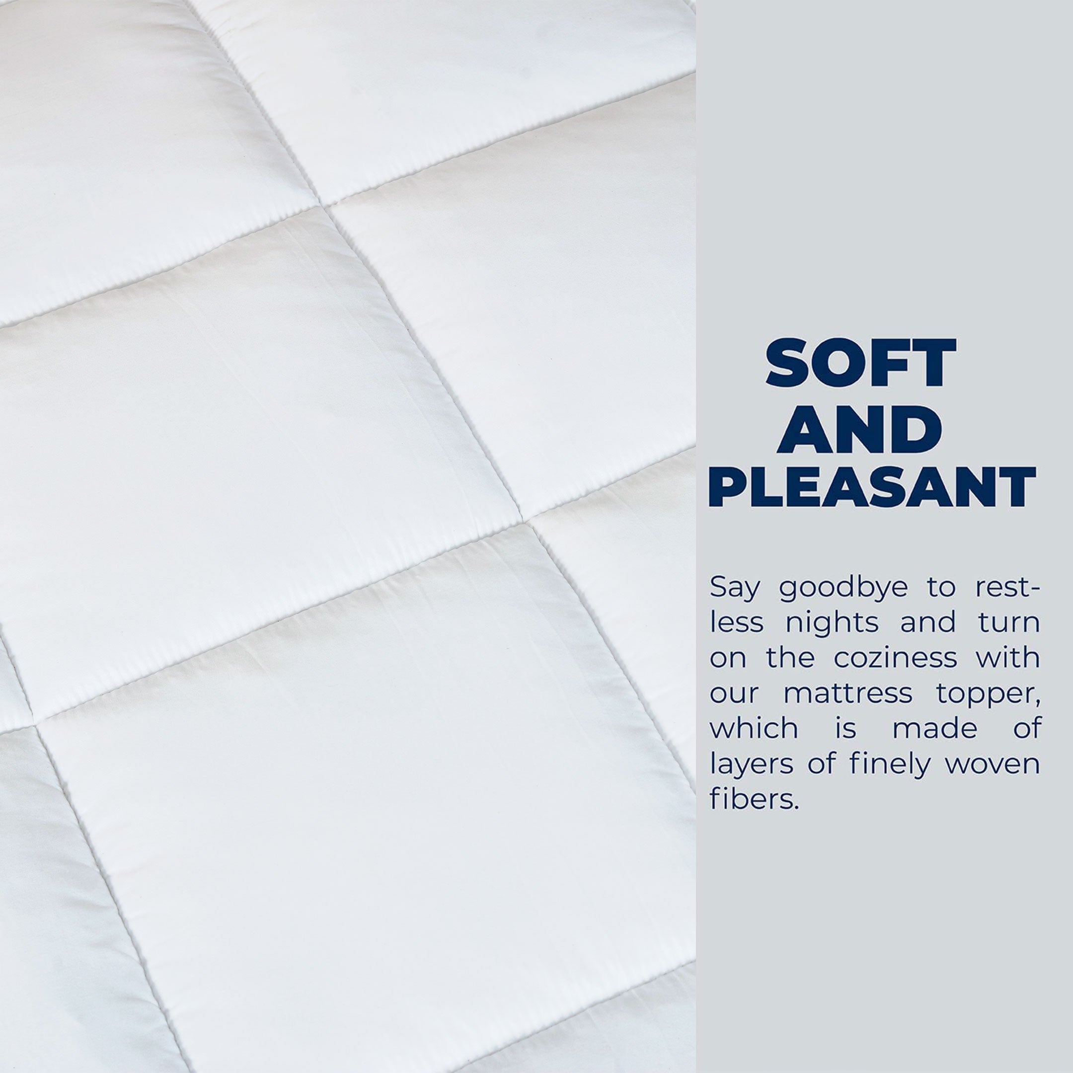 Cloud Design Extra Thick Square Quilted Mattress Topper 500 GSM