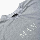 Boohoo Man T-Shirt Ash Grey Printed Logo (MAN OFFICAL)