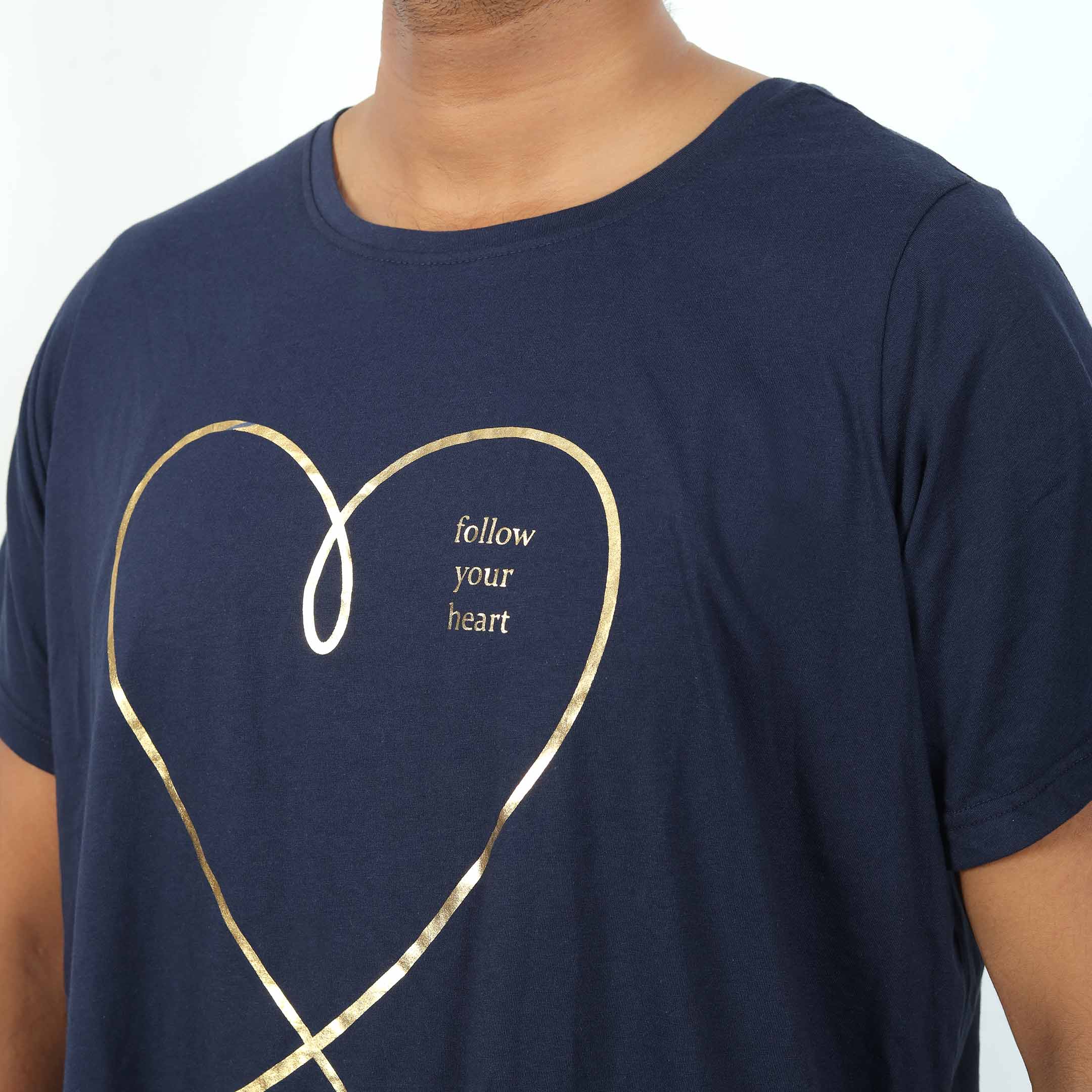Flash Brand Printed T-Shirt Navy Blue