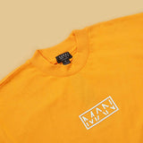 Boohoo Man T-Shirt Orange Printed MAN Logo