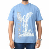 Boohoo Man T-Shirt Dusky Blue Angel Logo