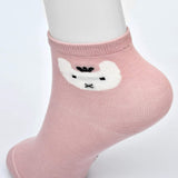 Cat Design Premium Cotton No Show Ankle Socks (Pack of 5)