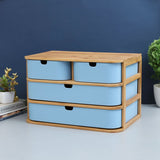 4 Drawers Bamboo Wooden Storage Box