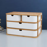 4 Drawers Bamboo Wooden Storage Box