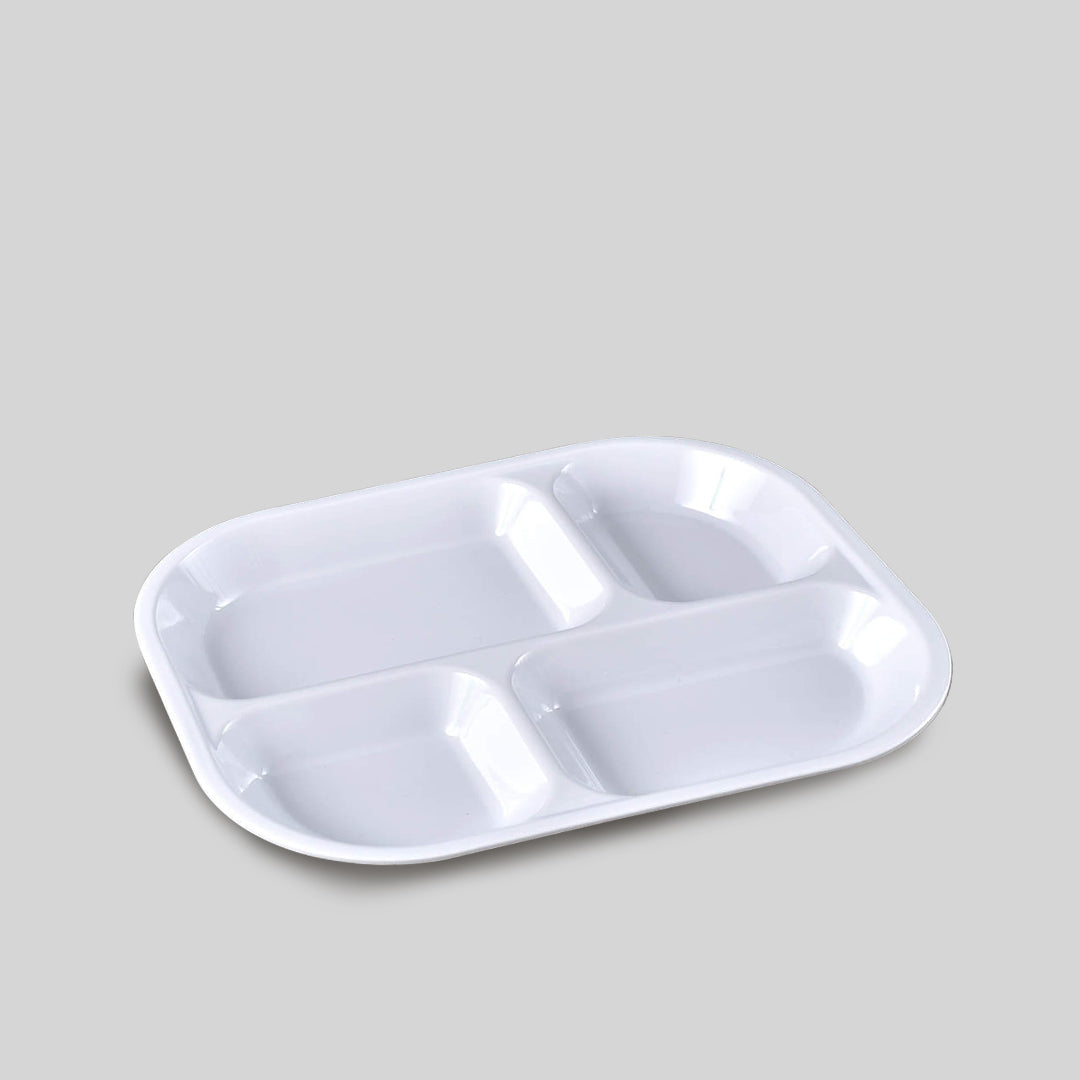 White Multi-Section Melamine Serving Plate
