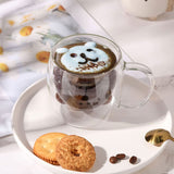 Bistro Classic Cute Bear Double Wall Glass Coffee Cup