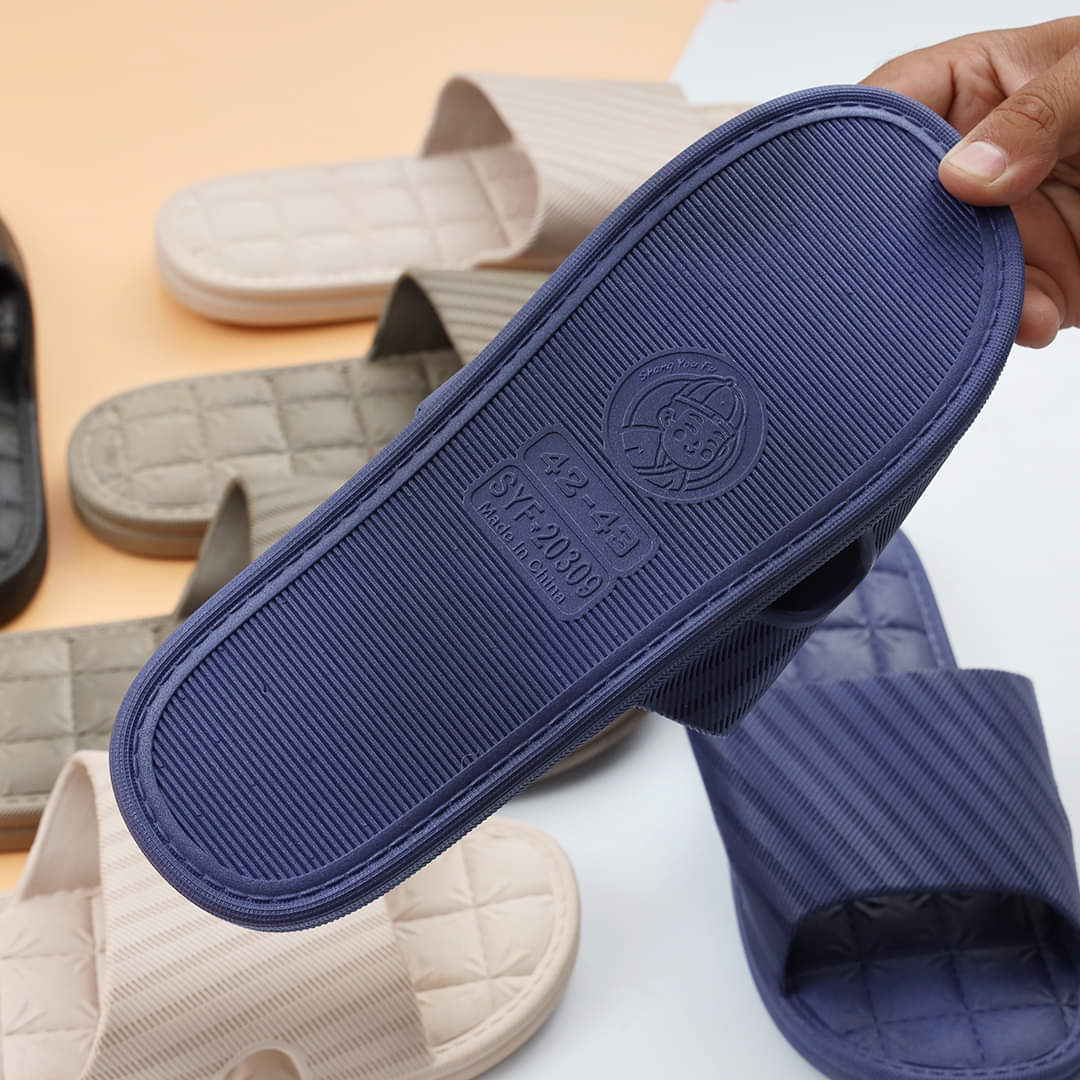 Plain Small Square Bottom Slippers- Male