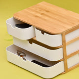 Tessie & Jessie Bamboo Wooden Storage Box With 4 Drawers