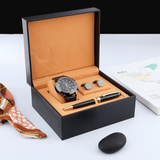 Foster Endeavour Stainless Steel & Leather Men's Watch Gift Set
