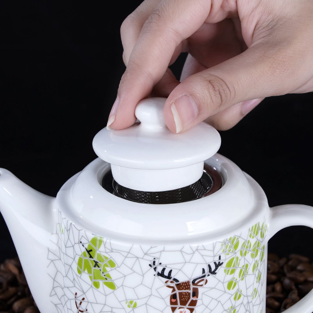 Spotty Deer Design Ceramic Tea Pot Set 3- PCS