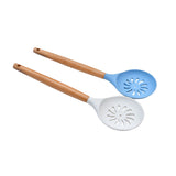 Bamboo Wood & Silicone Skimmer Spoon