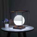 Eclipse Wooden Base Rectangular Table Lamp