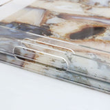 Pair of Marble Pattern Modern Acrylic Serving Tray