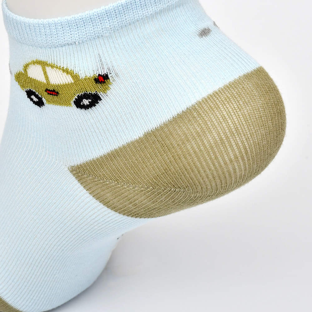 Car Design Icon Premium Cotton No Show Ankle Socks (Pack of 5)