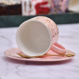 Nordic Fancy Doric Ceramic Cup With Saucer & Gold Coated Spoon