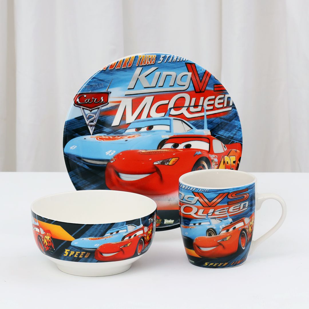 Kids Cars Appetizer Ceramic Dinner Set- 3Pcs