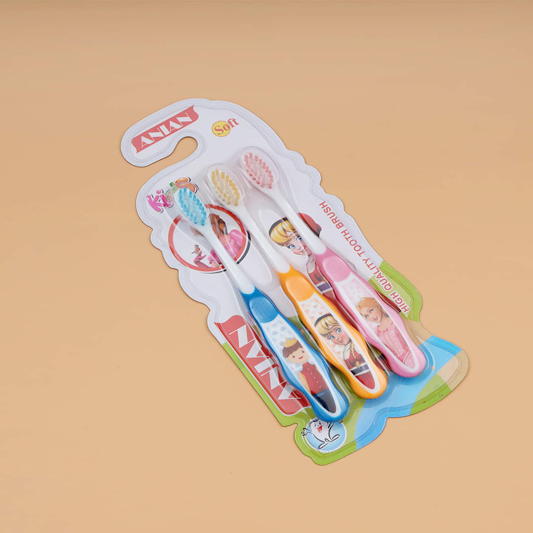 Cartoon Character Soft Bristles Kids Toothbrush Pack of 3