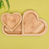Heart Shape Bamboo Snack Plate Pack