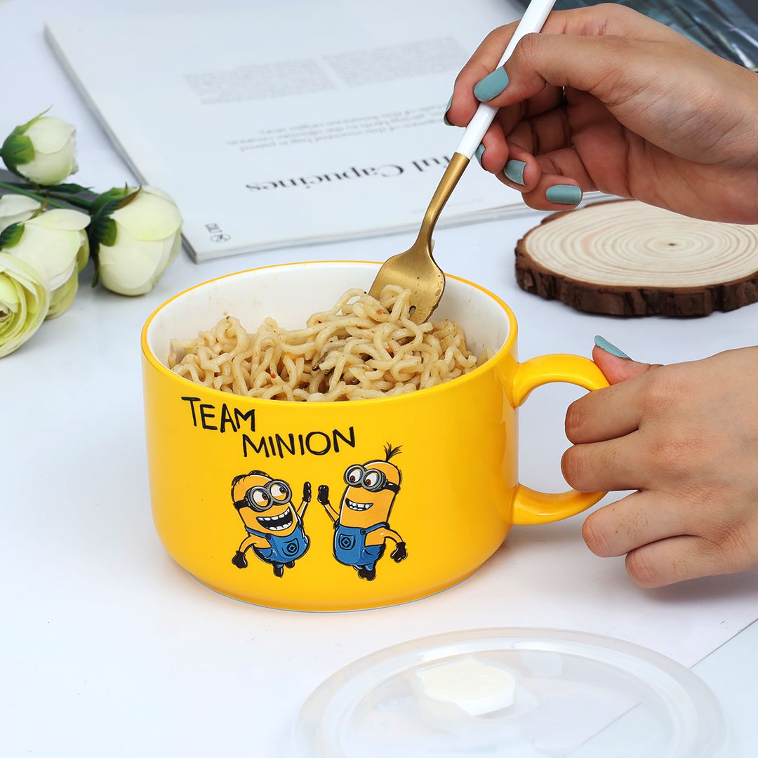 Cartoon Characters Kids Noodle Bowl with Lid
