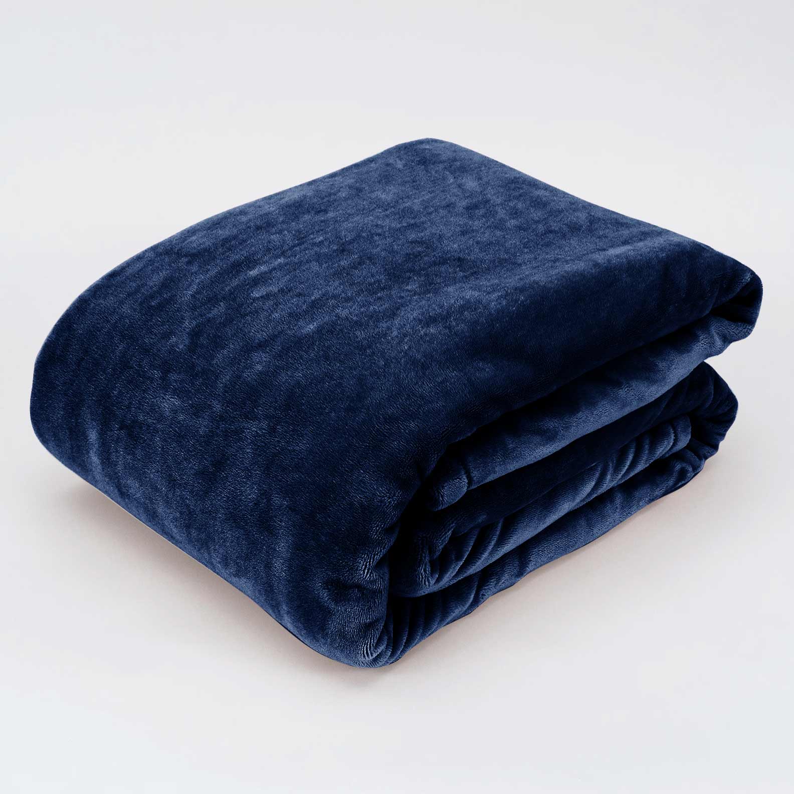 Fluffy Mink Fleece Throw Blanket- Navy