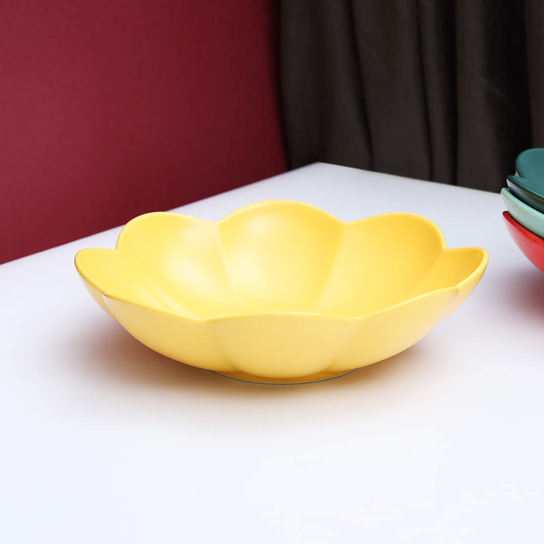 Pastel Ceramic Floral Design Large Serving Bowl