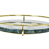 Nordic Green 2 Tier Round Marble Serving Tray