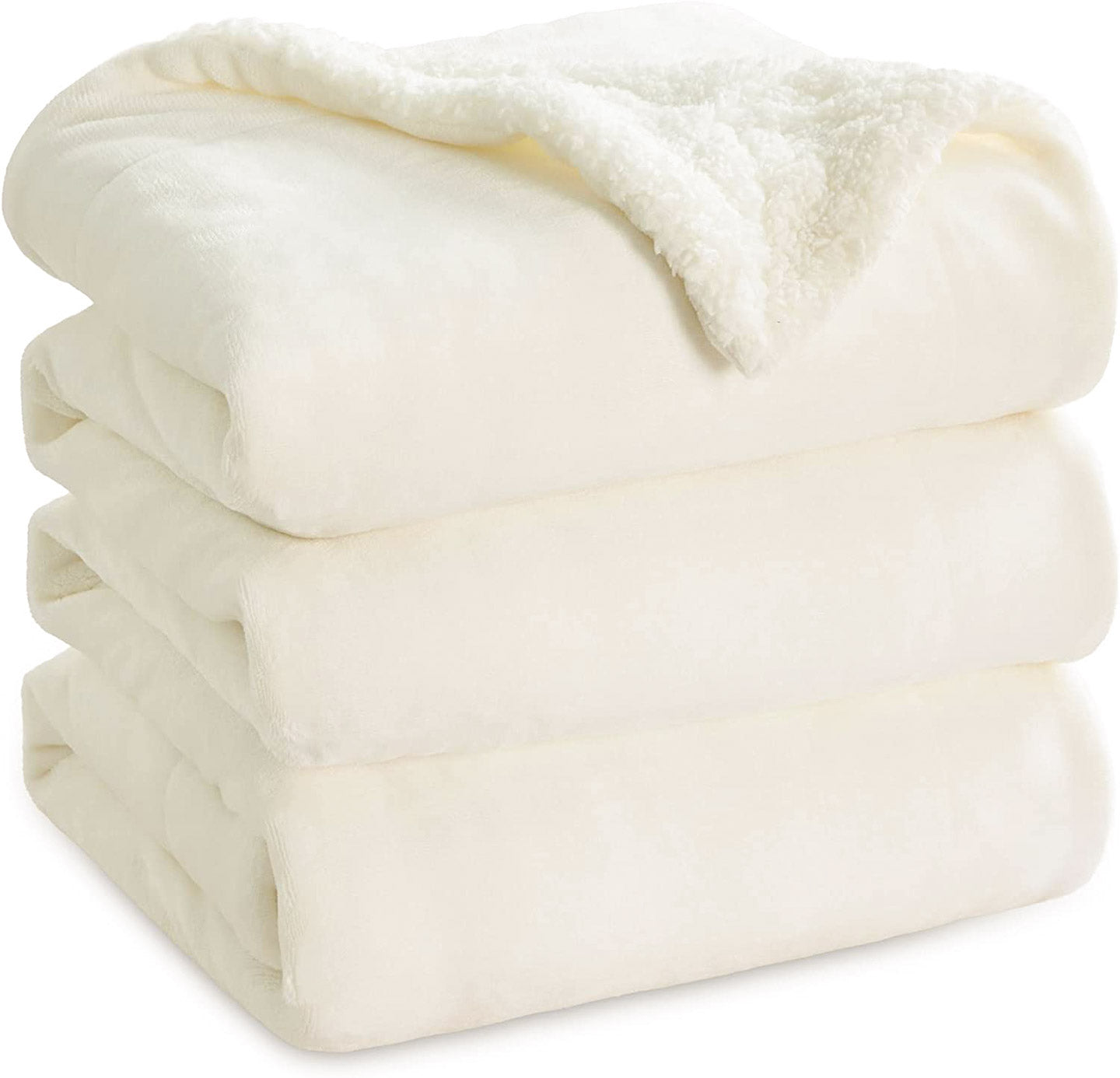 Ultra Soft Sherpa Throw Blanket - Off White