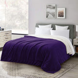 Ultra Soft Sherpa Throw Blanket -Purple