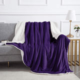 Ultra Soft Sherpa Throw Blanket -Purple