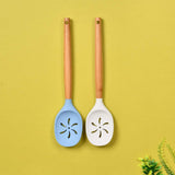 Bamboo Wood & Silicone Slotted Spoon