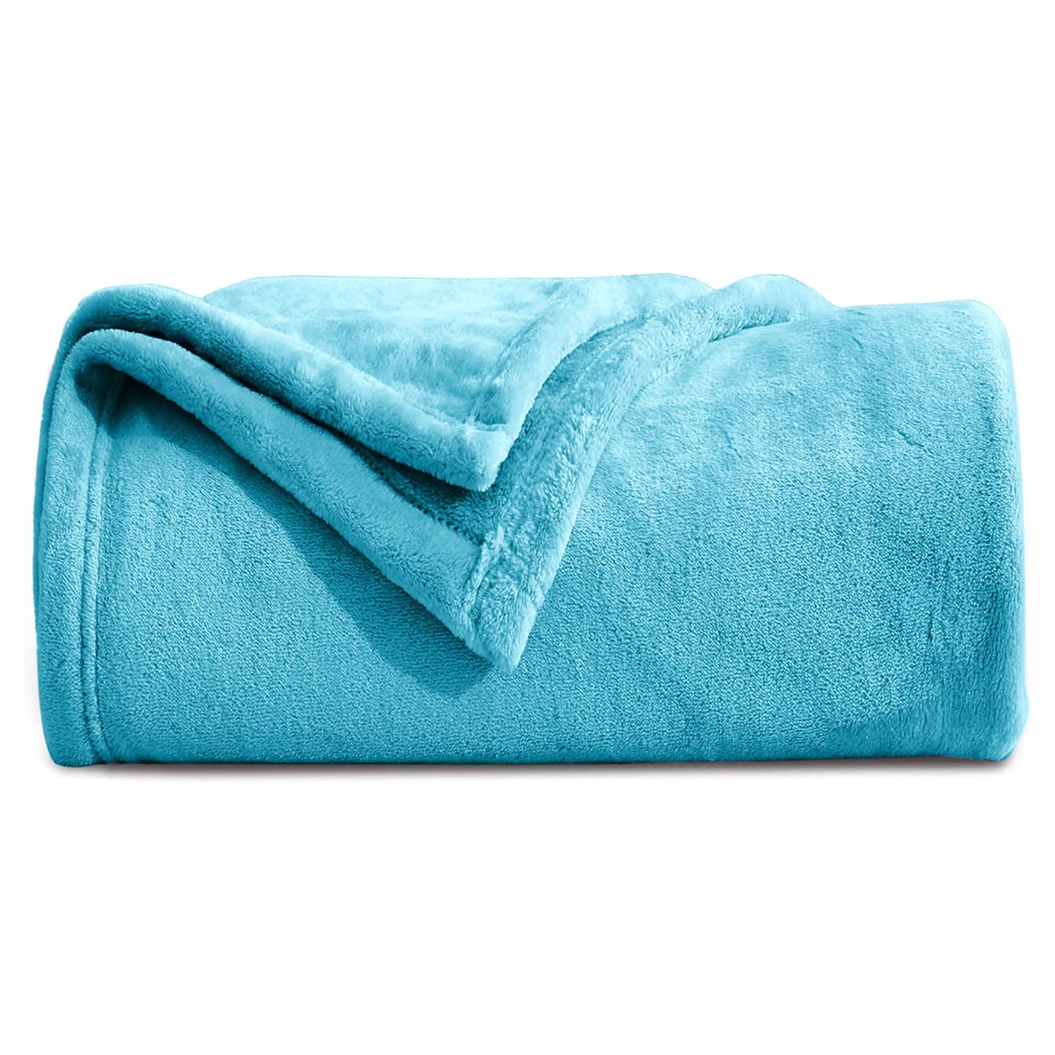 Fluffy Mink Fleece Throw Blanket - Sky Blue