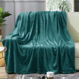 Fluffy Mink Fleece Throw Blanket- Dark Green