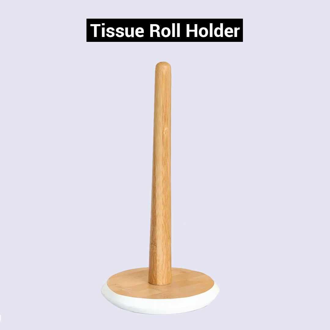 Tessie & Jessie Bamboo Wooden Tissue Roll Holder