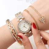 Spunky Crystal Accented Bridal Watch Gift Set