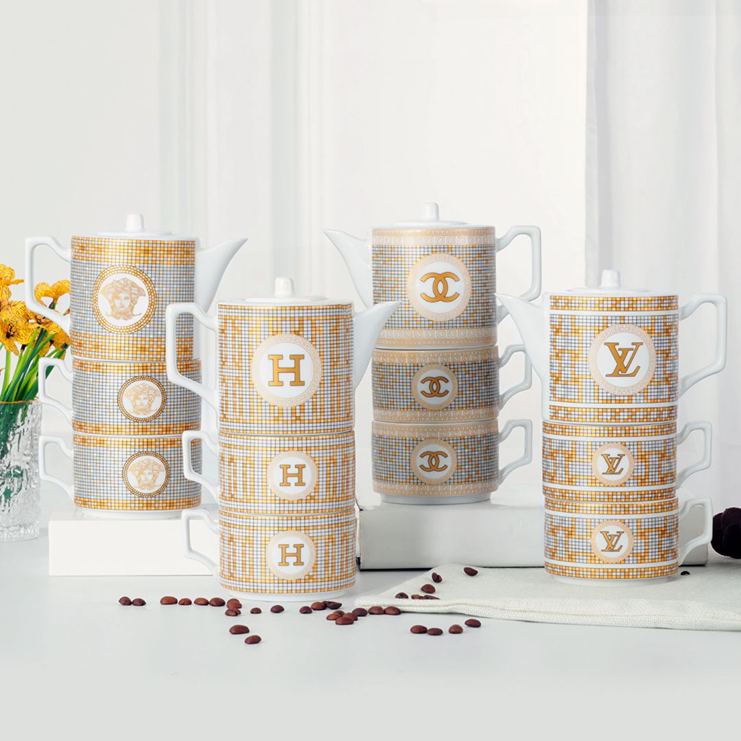 3 Pcs Luxury Ceramic Tea Pot Set Collection